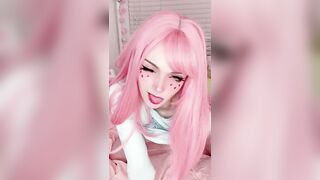 OnlyFans Leaked - Busty Anime Girl Amber Kawaii Slips The Vibrator Into Her Tight Pus