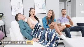 BRAZZERS - Aubree Valentine & Gizelle Blanco Explore 3some Pleasure By Sharing Their Boyfriends One By One