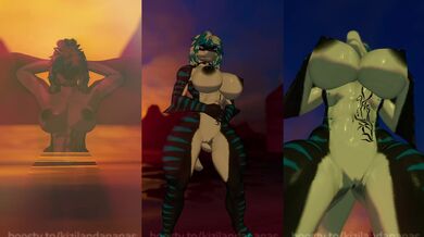 Curvy Voluptuous Furry Shark Teases Strips Nude In VRChat ERP Beach