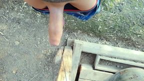 Farmer Twink Ties His Balls, Stretches Tight Balls and Jerks off