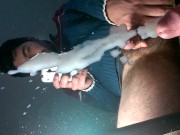 Cumming on dirty mirror
