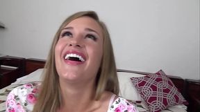 APRIL BROOKES Cute 19 YO Blonde All Natural Girl Next Door POV Blowjob and Gets Huge Messy Facial
