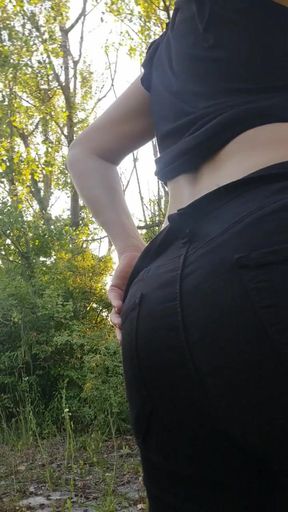 Masturbating in the forest...