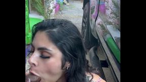 Public alley doggy style fuckfest