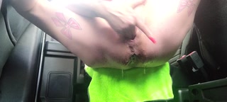 New truck gets broken in with lots of squirting in parking lot!