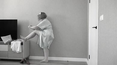 Changing into nurse's clothes