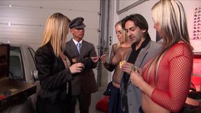 Incredible French orgy in a garage