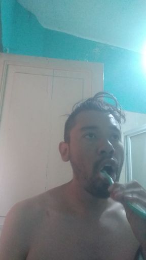 Washing my face in the morning