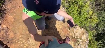 Cruising public lech the cock on Twink Latino throbbing cum