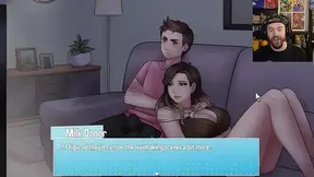 Creampied MILF spanks and rides cock in horror movie marathon