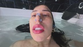 My stepbrother dominates me underwater - submerging and holding my breath