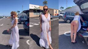 6eme jour a ibiza habillee d une robe blanche longue, je pars m exhiber ...