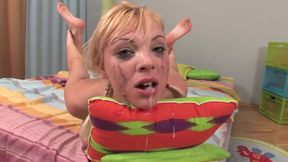 Lewd slut Ivona rough face fuck video