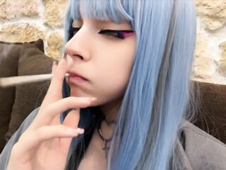 Alt Cute Gal Smokin' a cigarette (full vid on my 0nlyfans/ManyVids)