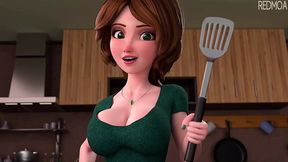 Cass - Big Hero 6's Dirty Aunt Sucks and Licks Hero's Cock