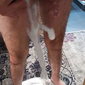 Wank and big awesome load sperm on mirror   !!