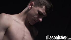 ”Sexy twink Marcus Ryan blows Master Angus heavy cocks before butt penetration”