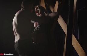 Sarah Jessie dominates and fucks her submissive with a big cock in her ass