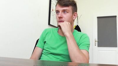 Cute twink goes to an audition to suck dick and ride it