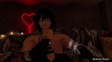 Big cock nighttime solo moaning to primal vrchat cum shots