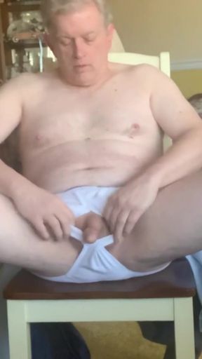 Thrilling moment from "Daddy strips and masturbates for you"