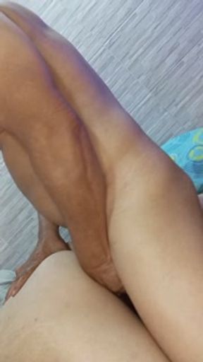 OLD PERVERT SHOVES HIS BIG COCK UP HER ASS WITH THE TOY