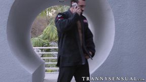 Asian tranny lusts for sex invites a stud to plow her