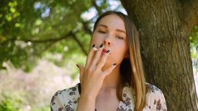 Evgeniya Is Smoking Strong 120mm Cigarette