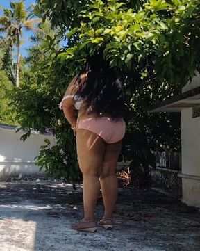 Indian Girl in Red Skirt and White Top