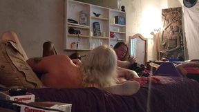 Small tits white girl gobbles black dick then eats both juices together raw threesome