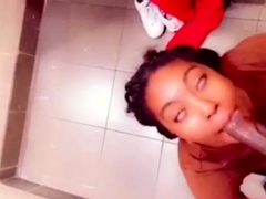 Truck Stop Blowjob - She Takes My Big Cock in the Bathroom