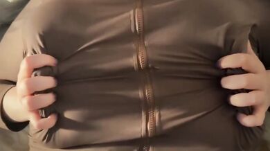 Huge Natural Big Tits in Tight Top - Boob Grabbing and Slapping with Sexy Nipple Play