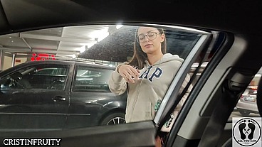 PUBLIC BUTTCRACK WITH LEGGINGS AND THONG AT THE SUPERMARKET