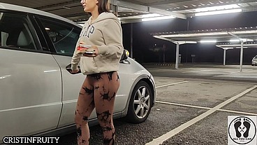 PUBLIC BUTTCRACK WITH LEGGINGS AND THONG AT THE SUPERMARKET