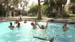 Brunettes fucking in a threesome outdoors