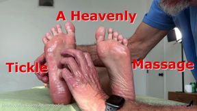 A Heavenly Tickle Massage - Heavenly XPerience BBW Tickling Massage Tickling Feet Tickling Fetish Oiled Feet Oily Feet Male Tickling Female Soles