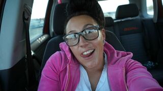 Dirty German Slender Bitch masturbates Publicly into Vehicle Park