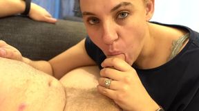 Thick Juicy Thighs Devour Cocksucking Frenzy - Orgasmic Blowjob and Handjob Rodeo