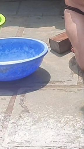 Thrilling moment from &quot;Stepsister bath bathing in open bathroom&quot;