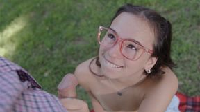 Your lovin' lust gets devoured as sweet innocent fun descends into torrid outdoor XXX romp