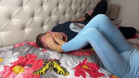 Foot Domination Bondage Tied to Smell Feet