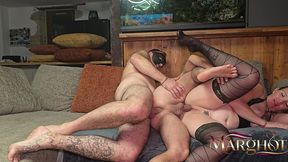 trio bisex sans capote : on se baise tous le cul a tour de role + creampie anal de mon mec