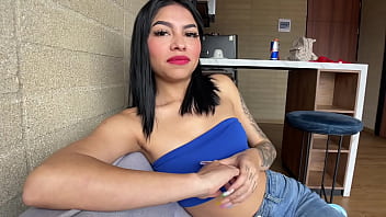 First Casting with POV Blowjob with all natural Latina Teen