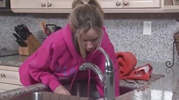 Jodi West enjoys rough doggystyle drilling at the kitchen