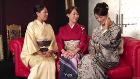 Raw Japanese group sex with biggest tits in kimono