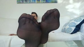 Cheese feet smell sniffing training. POV clip with cum permission