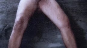 homem pelado masturbando em pe