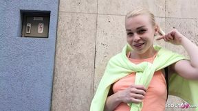 German scout - Tiny college girl Rebecca pickup and fuck at street casting