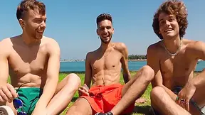 Skinny Tattooed Bottom Stud Barebacked In Debut 3some 7 Min