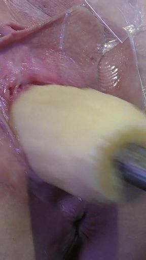 Wide Open Cocked Pussy Mechanically Fucked From Very Close 3